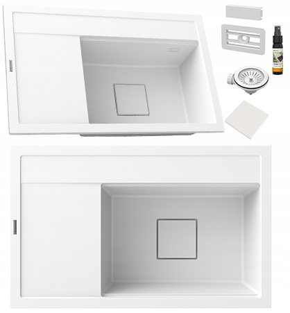 Granitový Drez, Biela Kuchynská Krytka, Krytka Rendo, Pravá Komora