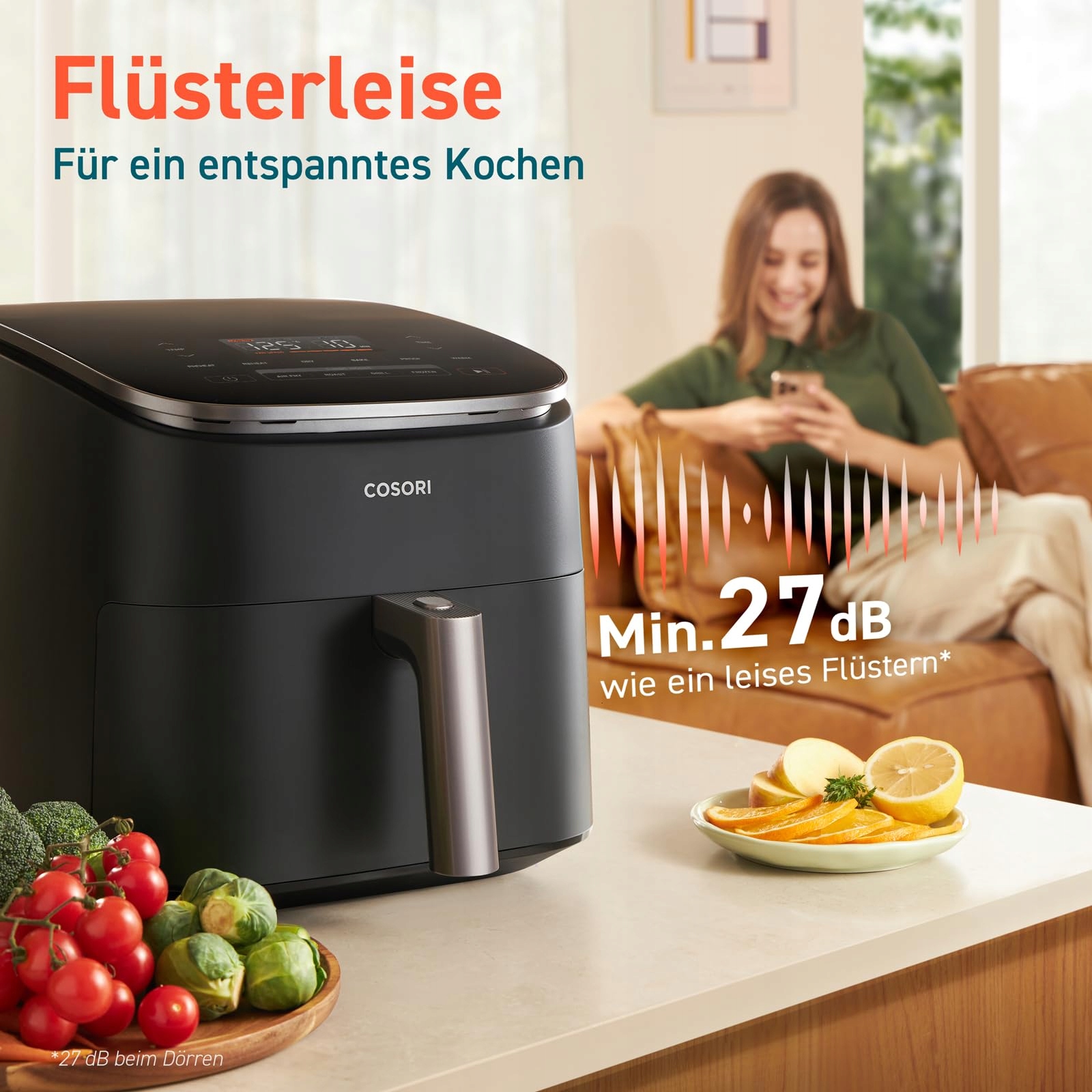 COSORI Frytkownica Beztłuszczowa Airfryer 9w1 XXL 6L Cicha Energooszczędna — miniatura 5