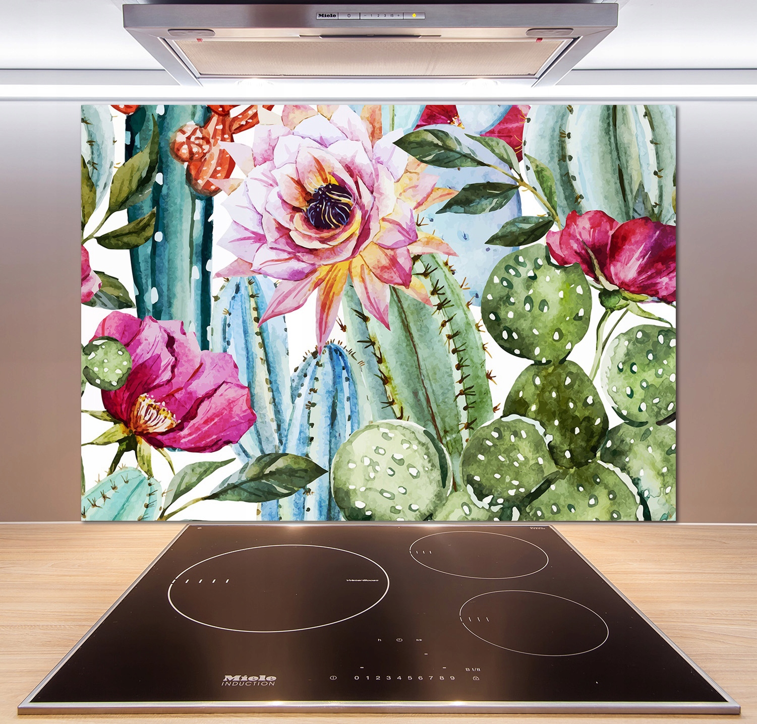 

Panel do kuchni Kaktusy i kwiaty 100x70 cm + Klej