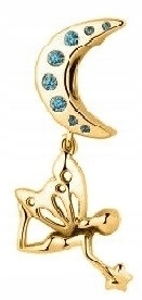 Zlatý přívěsek Charms Víla stříbro 925