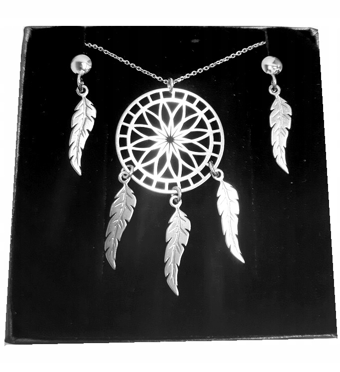 

Złoty Komplet Łapacz Snów srebro 925 6 cm kolcyki