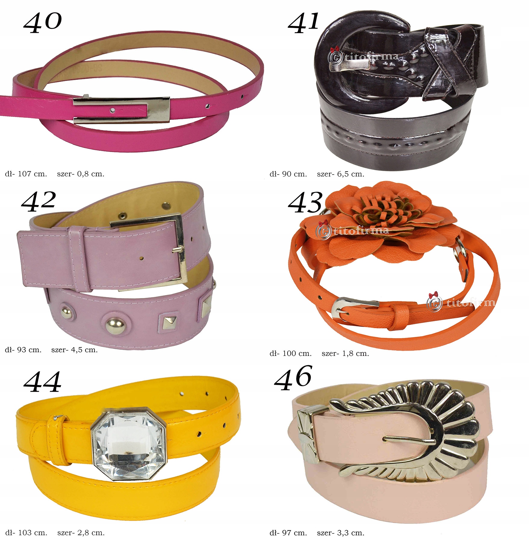 Wąski Pasek Damski PASKI DAMSKIE z Klamerką Materiał dominujący inny