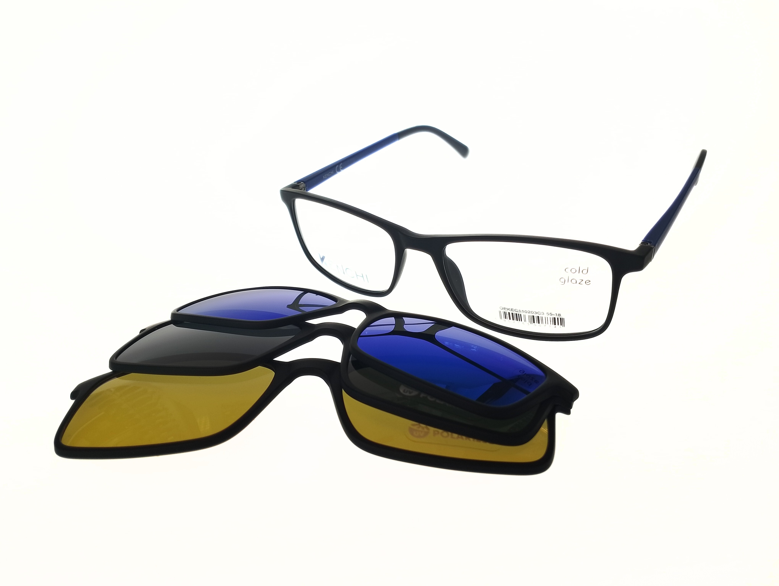 Oprawki Kenchi OPKEKC110203C3 Męskie Okulary z nakładkami clip on