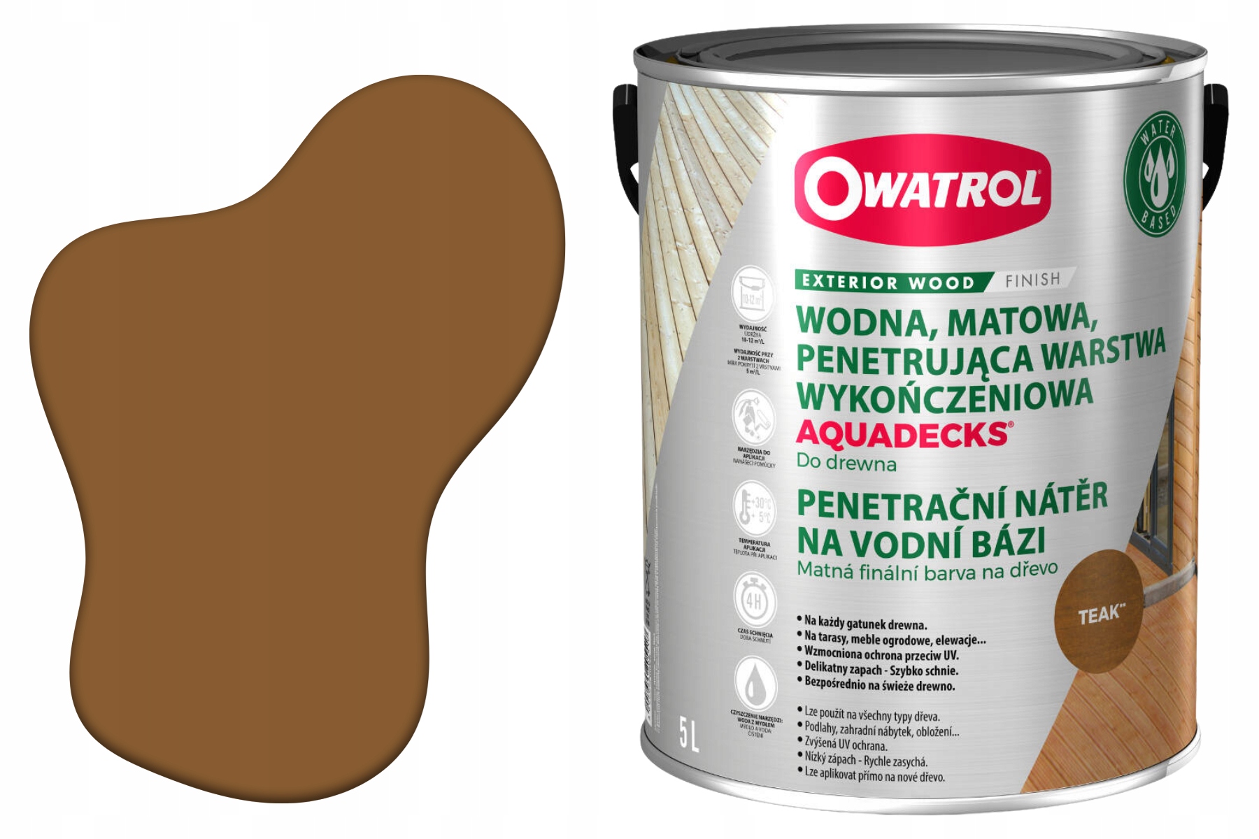 Aquadecks výrobník sody pro všechny druhy dřeva 5L Teak