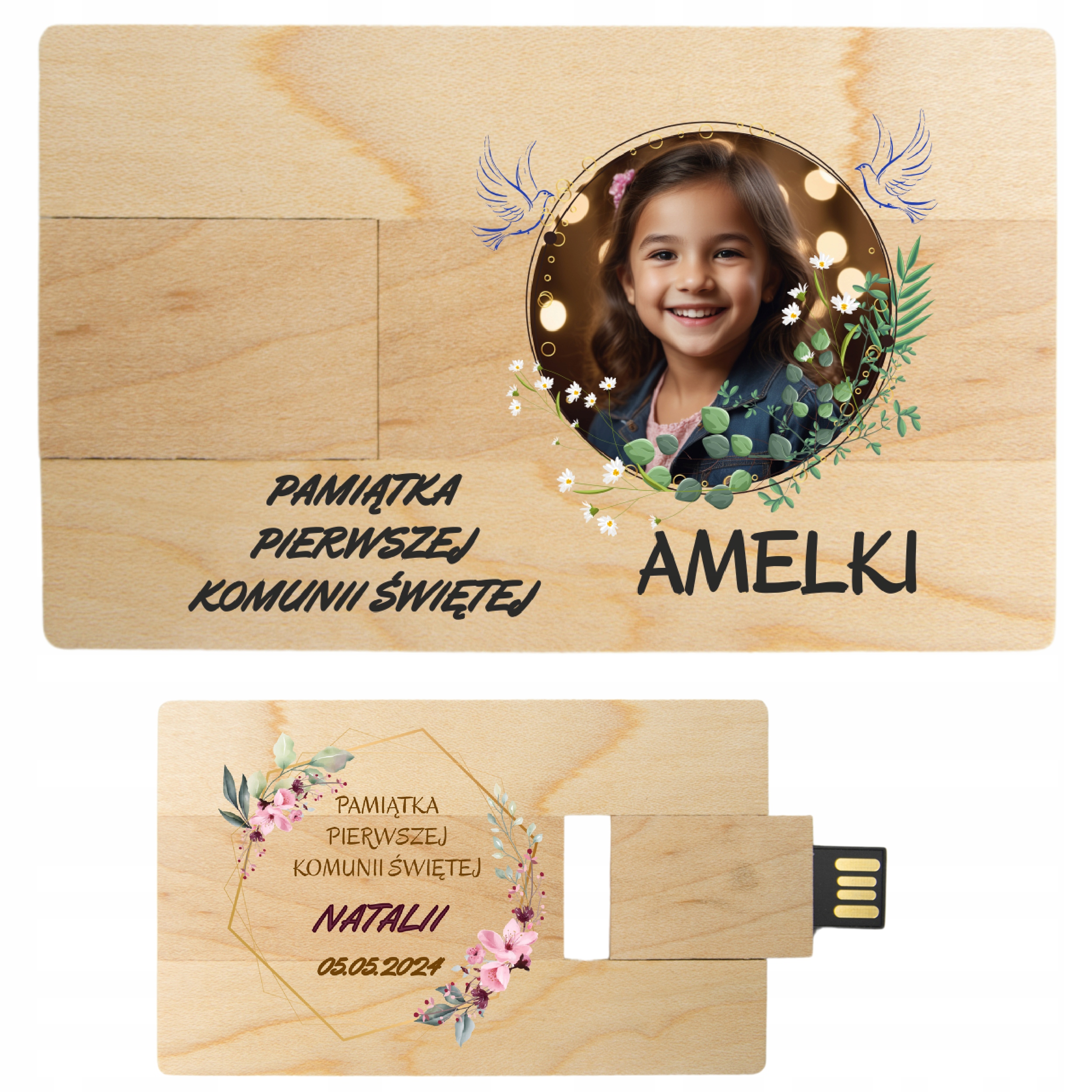 DREWNIANY PENDRIVE Z NADRUKIEM PIERWSZA KOMUNIA ŚWIĘTA 16GB 2.0 EAN (GTIN) 5905247576033