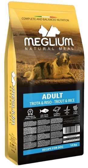 Meglium Dog Adult Trout & Rice 14kg Lekkostrawna karma Premium z pstrągiem