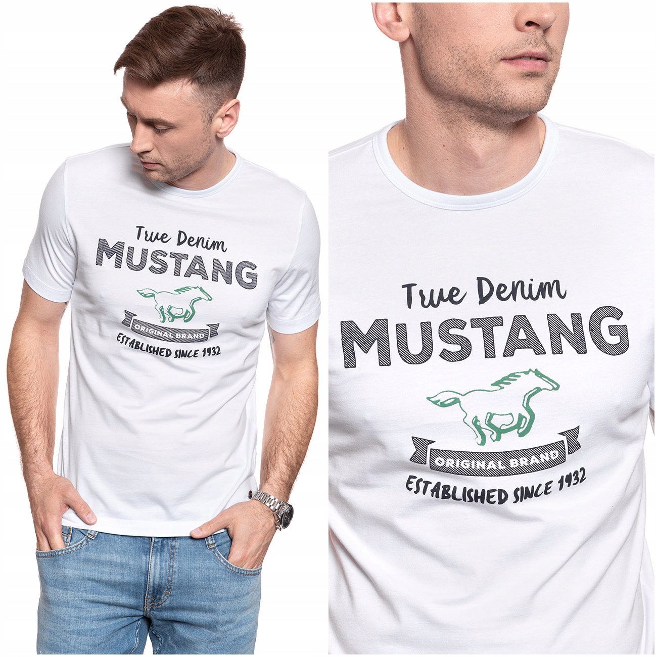 

Mustang Alex C Męska Koszulka T-shirt Nadruk M