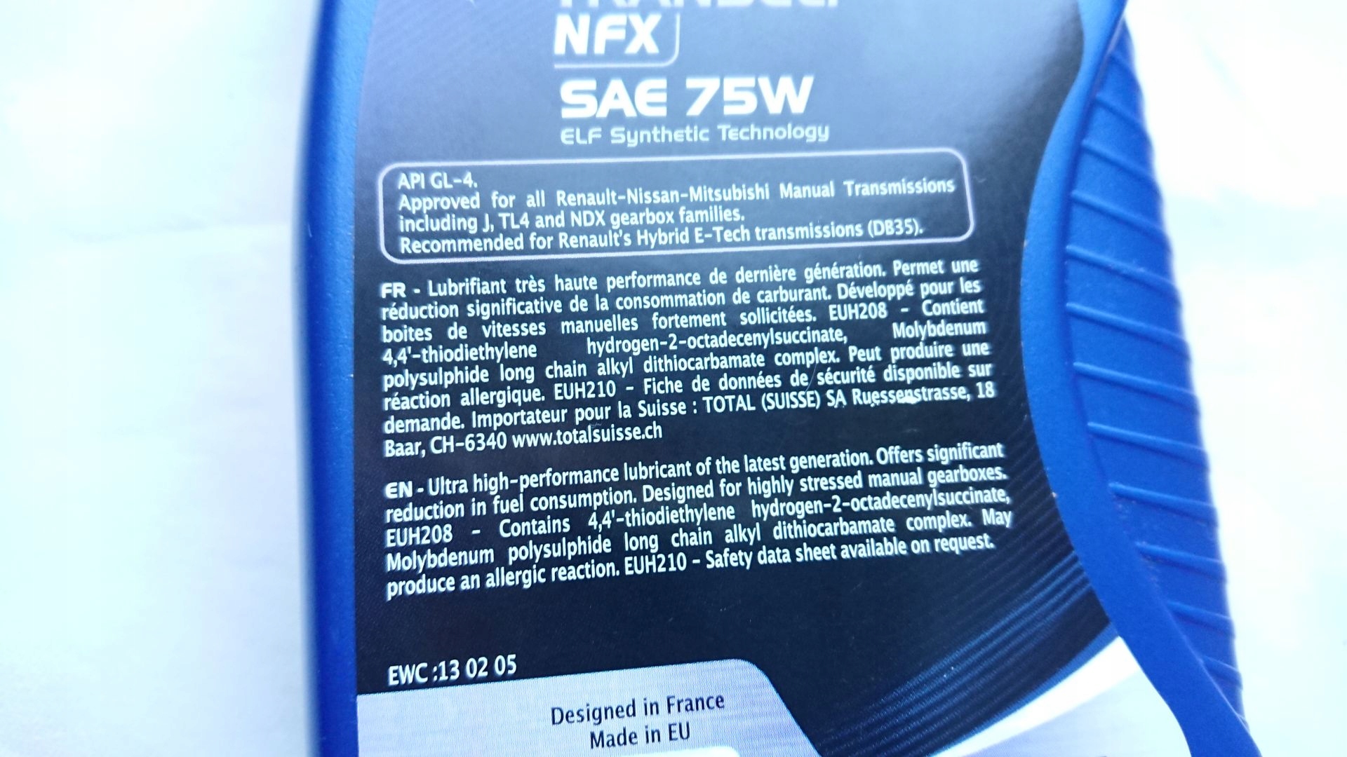 OLEJ ELF 75W-80 TRANSELF NFX 1L Producent Elf