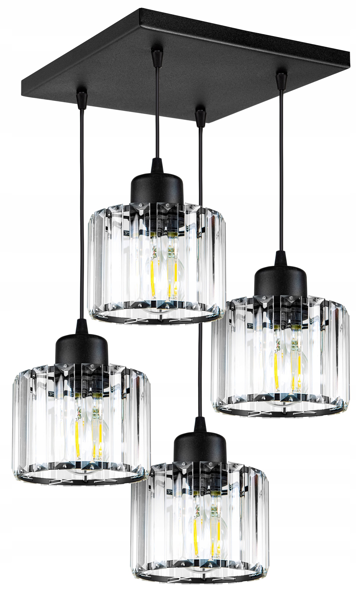 

Lampa Wisząca Sufitowa Żyrandol Szklana Kryształ