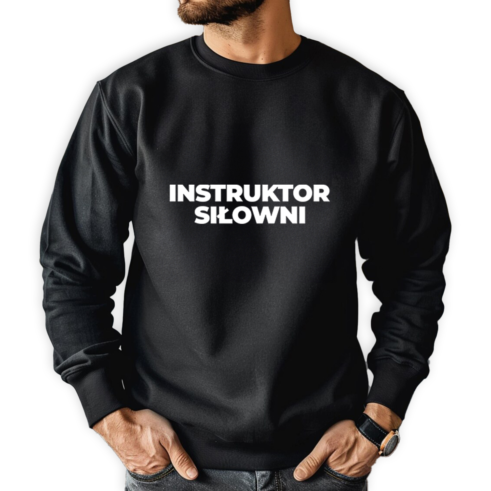 Mikina Černá Pánská Dárek pro trenéra v posilovně Instruktor Tělocvičny XL