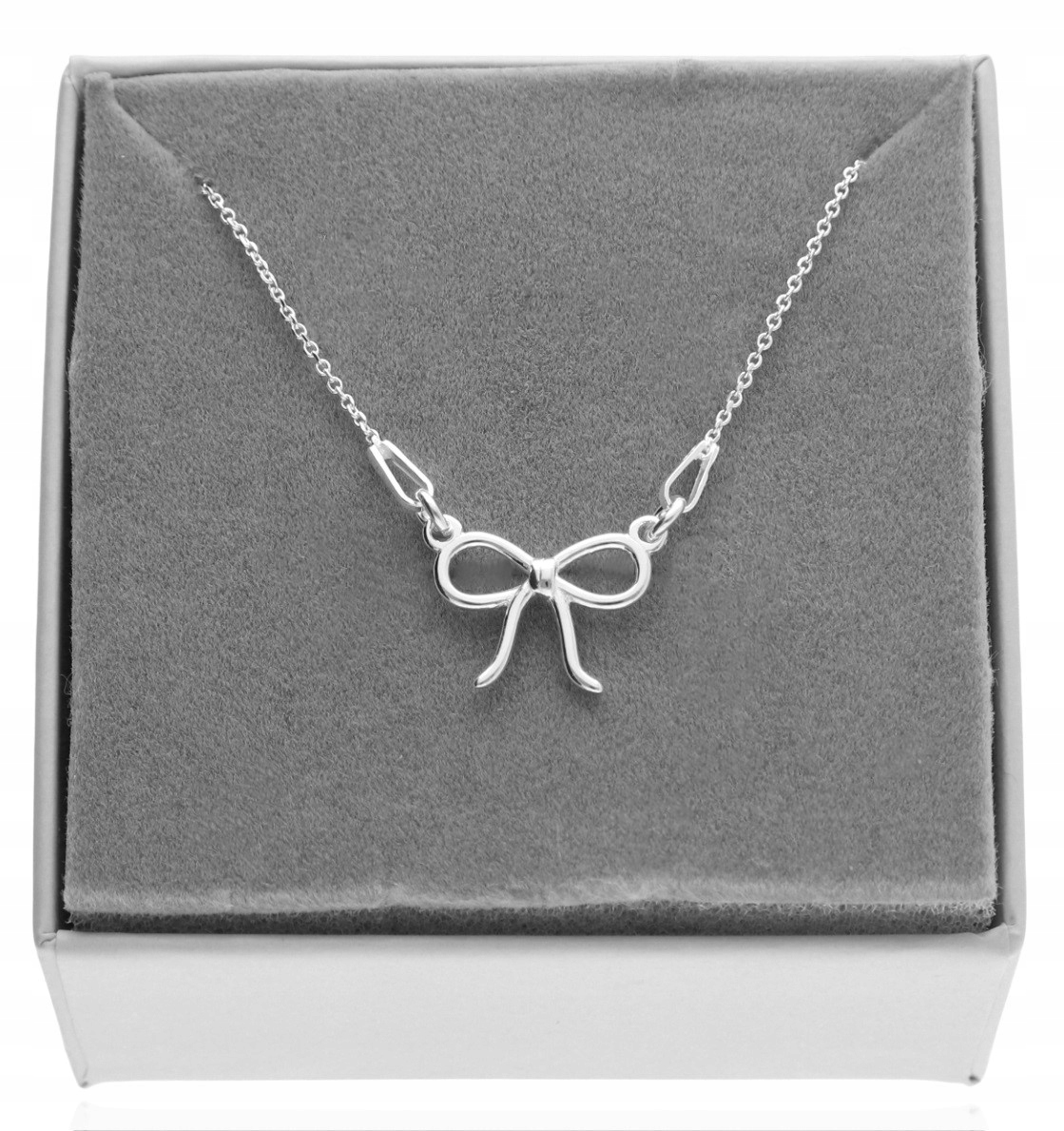 Srebrny łańcuszek z kokardką Celebrytka Kokardka srebro 925