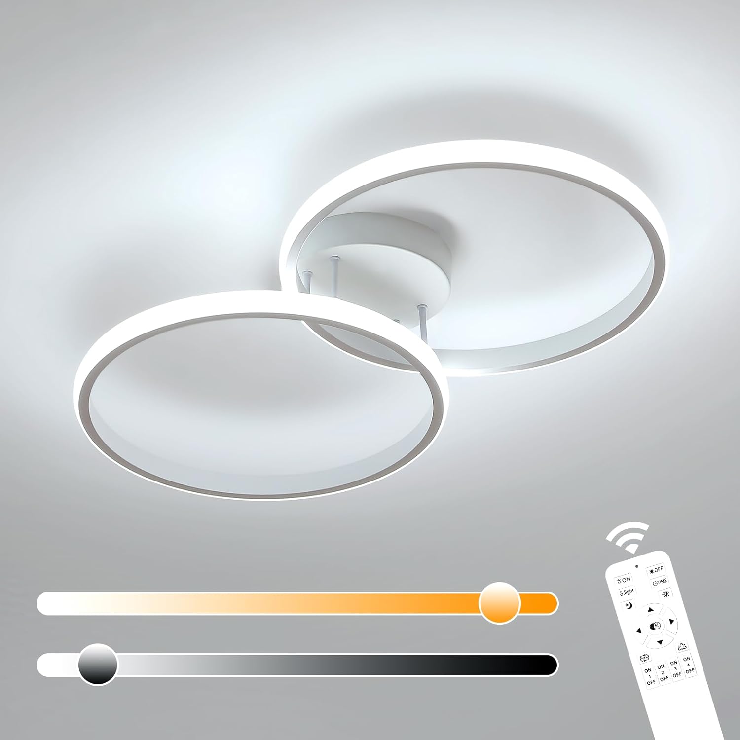 Led stropní svítidlo bílé kulaté moderní do obývacího pokoje dálkové ovládání 3000-6500K 38W