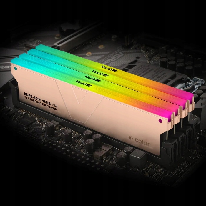 PAMIĘĆ RAM DDR5 32GB DUAL 6000 MHz CL40 ZŁOTE RGB Kolor złoty