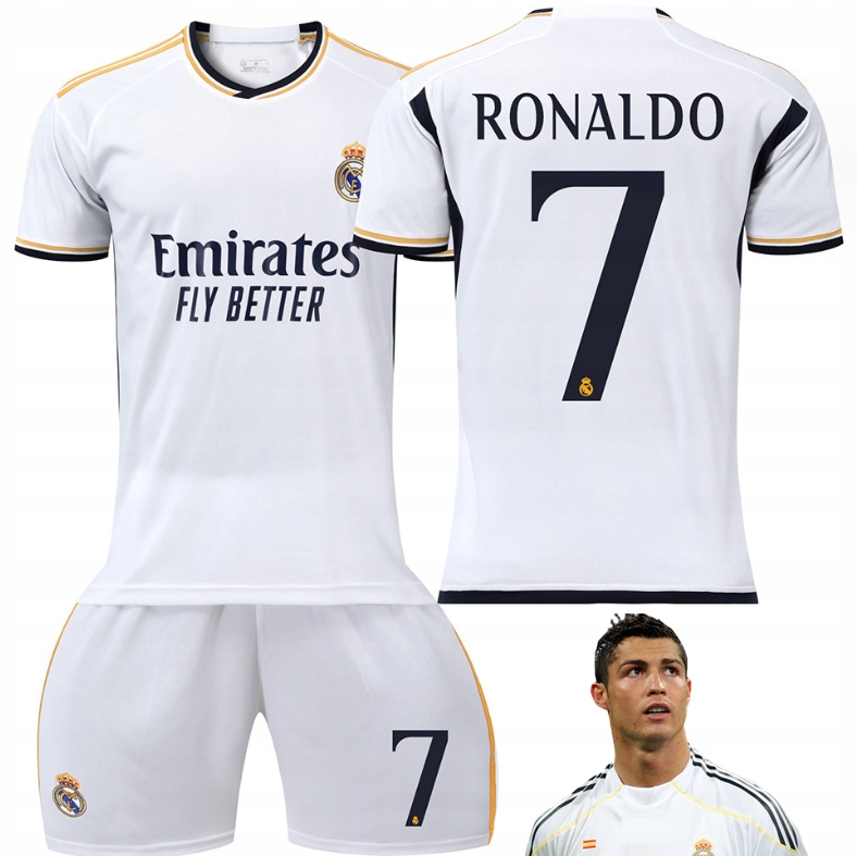 DRES STRÓJ PIŁKARSKI RONALDO REAL MADRYT KOSZULKA SPODENKI NOWY SEZON