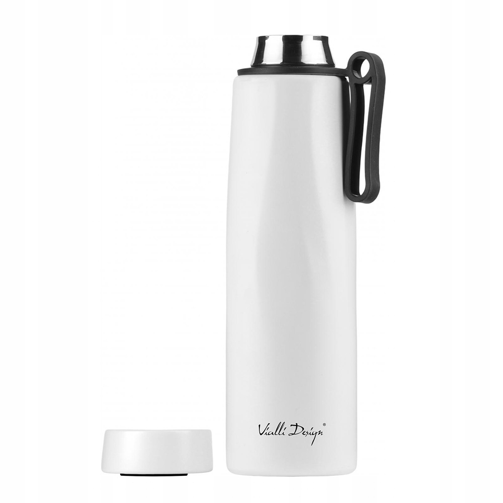 Butelka termiczna Vialli Design Fuori 500 ml z uchwytem 12/24 h (biała)