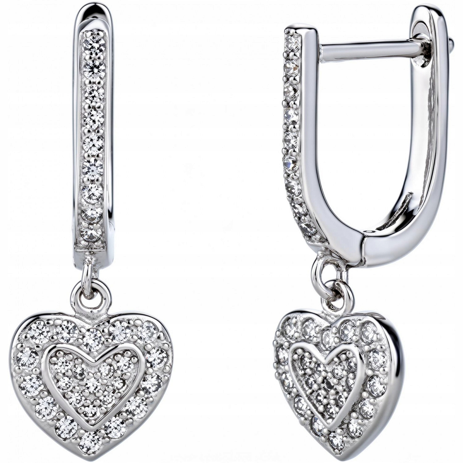 Náušnice dámské Harf stříbro 925 srdce