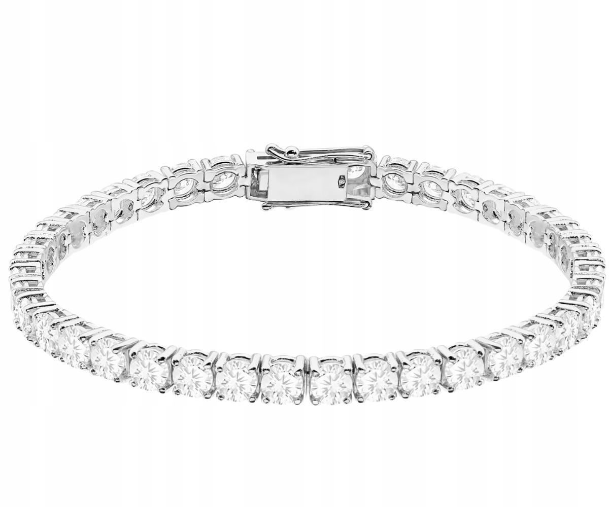 Elegantní náramek z bílého zlata 585 s diamanty 9,25 Ct Gravírování