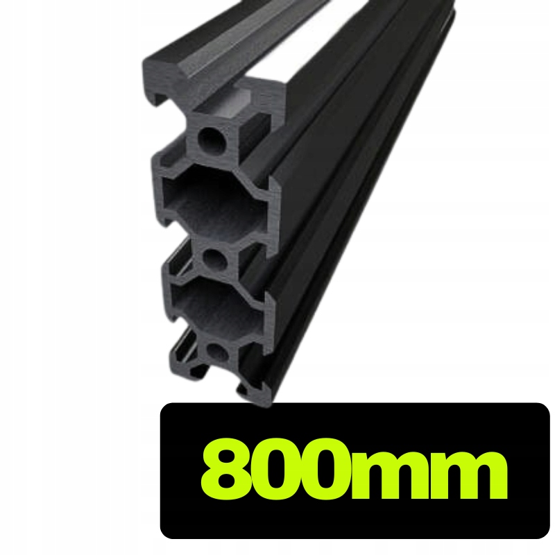 Profil aluminiowy V-slot 2060 czarny o długości 80 cm