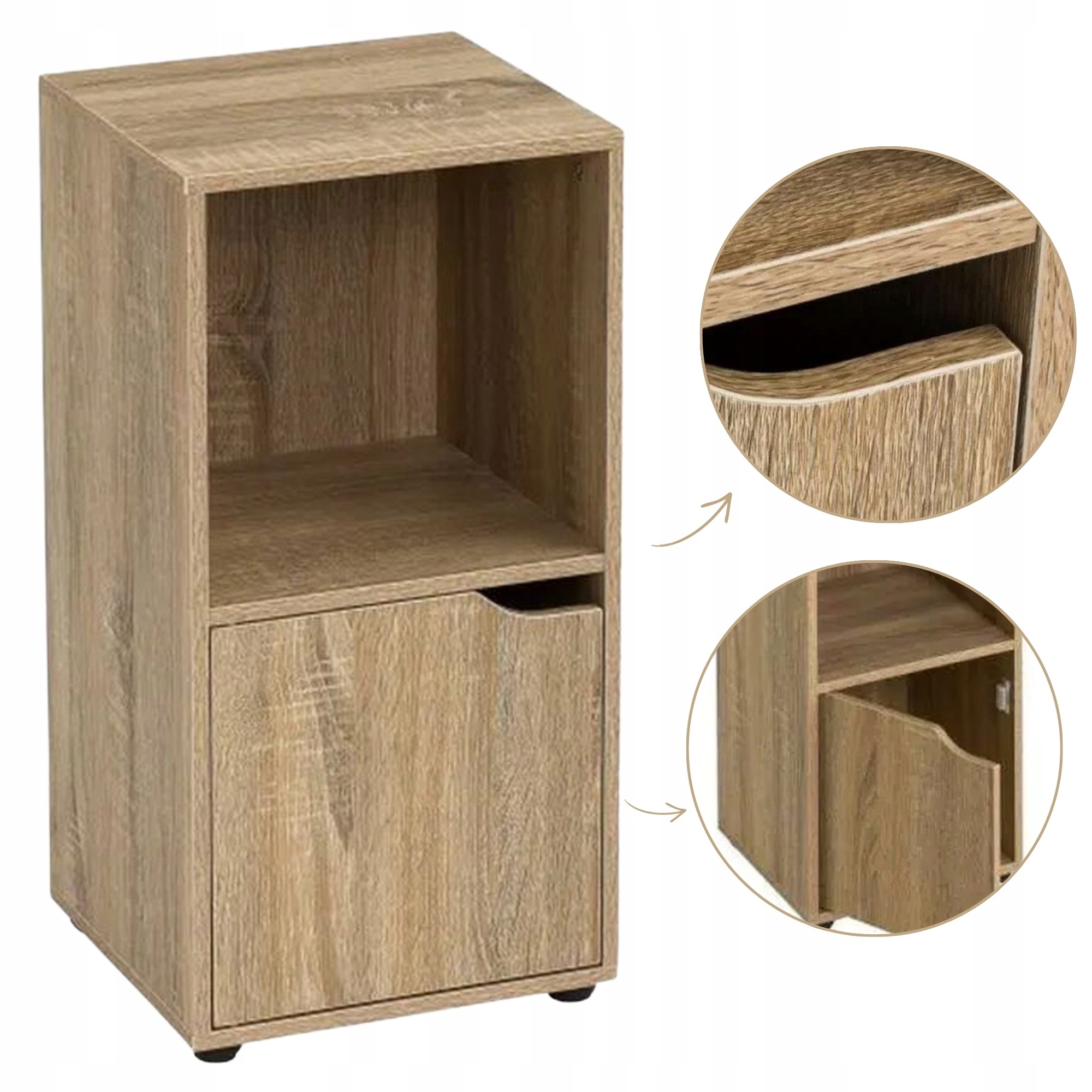Mini regál Cube v přírodní barvě 61x31 cm Noční Stolek Do Ložnice