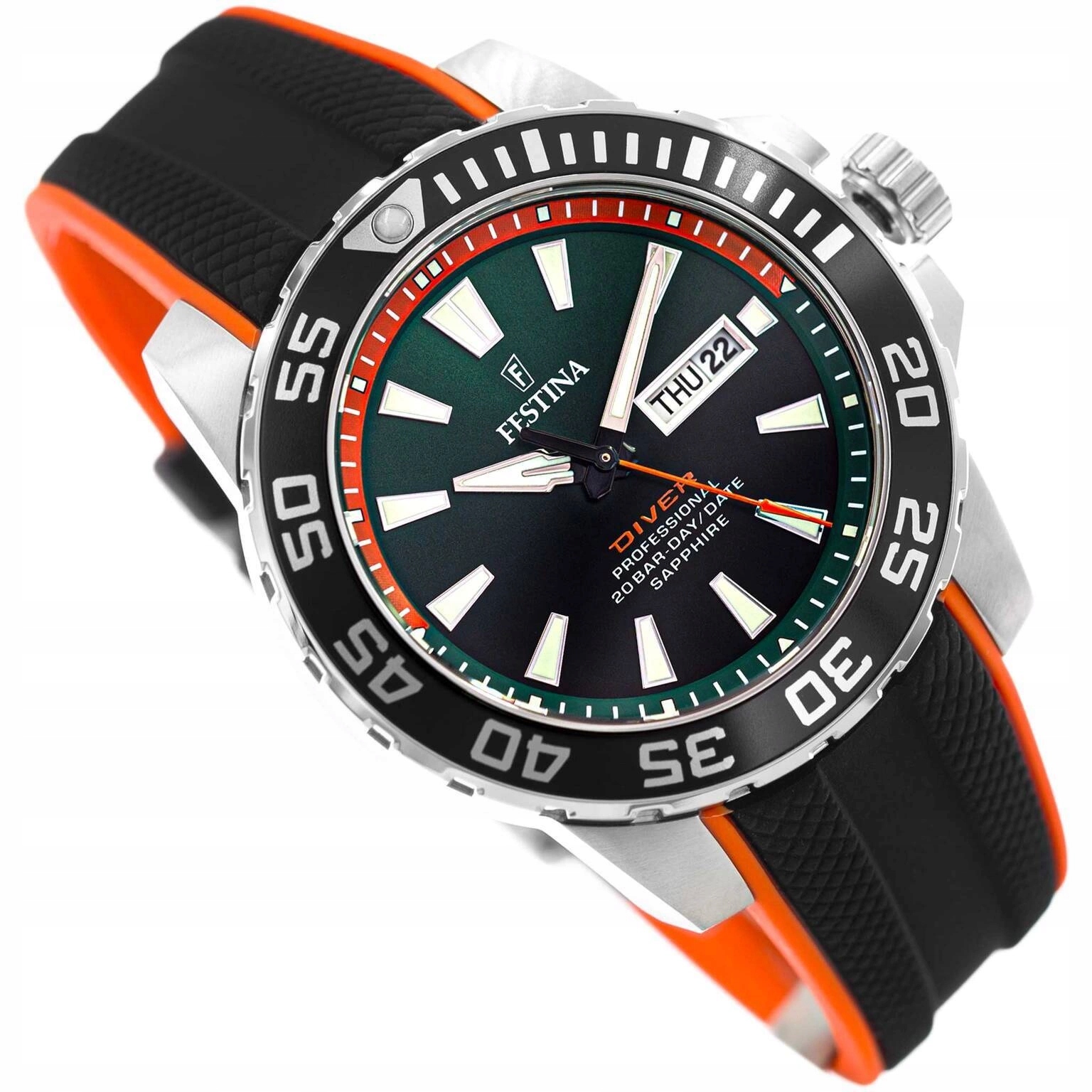 Pánské Hodinky Festina F20662/2 Diver 200M Na Řemínku Sklo Datumovka