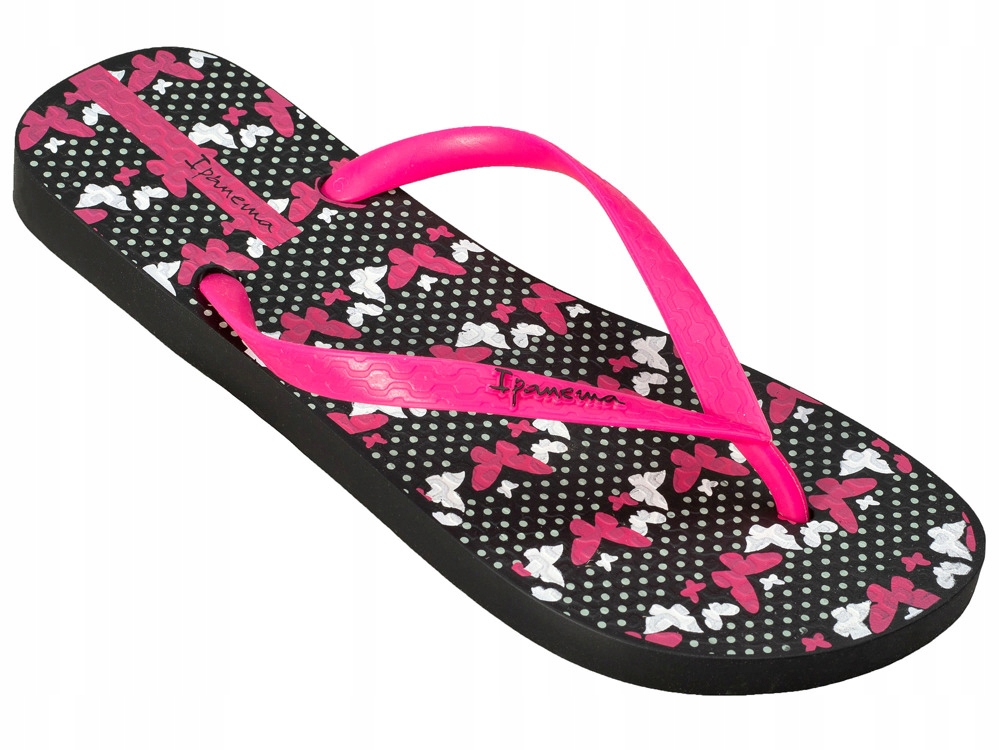 

Modne Japonki Damskie Oryginalne Klapki Wzór Motyl