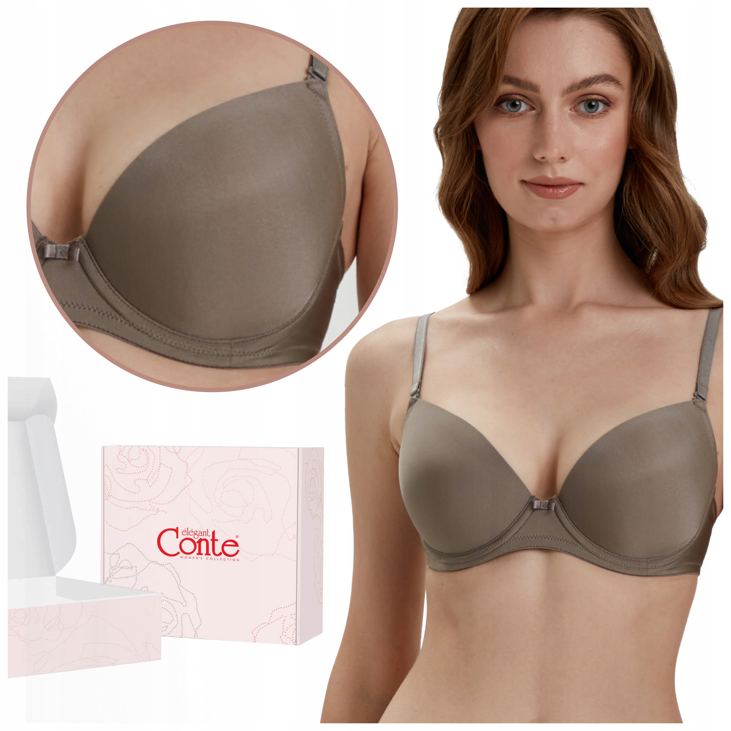 Biustonosz Push Up odpinane ramiączka Conte RB1003 zielony 85A