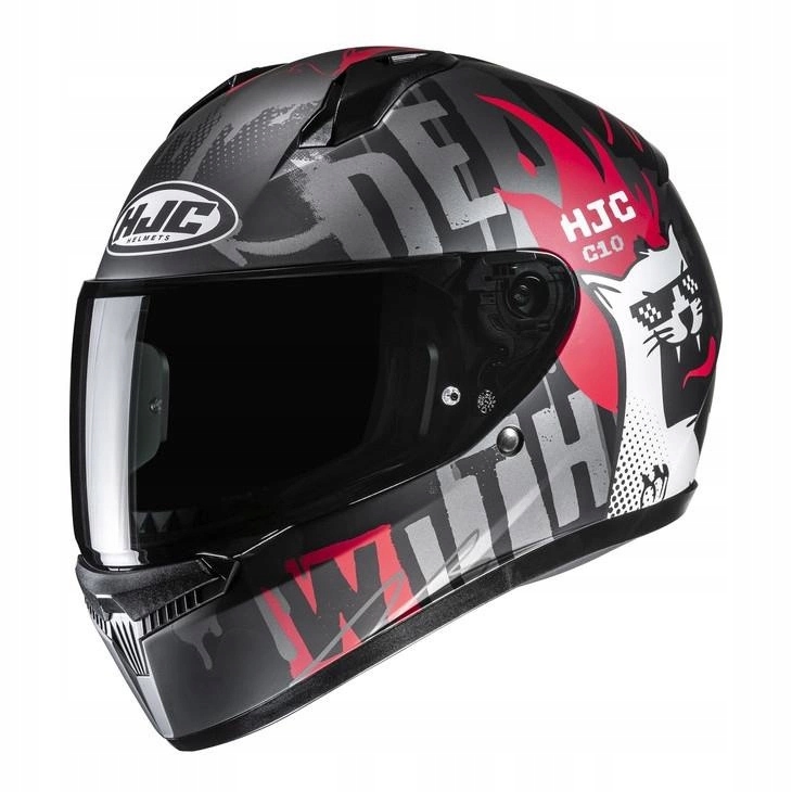 Motocyklová prilba Hjc C10 Fop Grey/red šedá červená Darčeky
