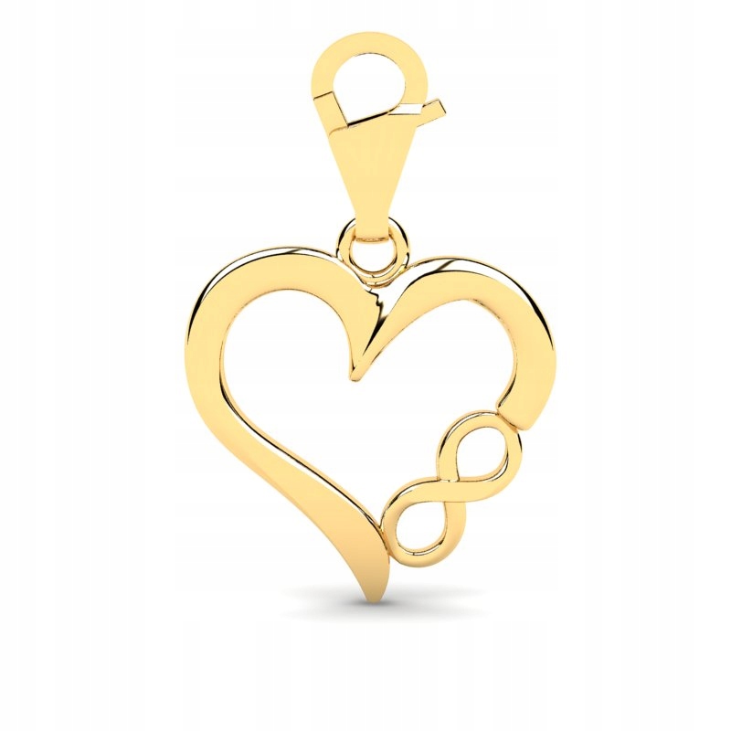 

Charms Złoty Błyszczące Serce Infinity