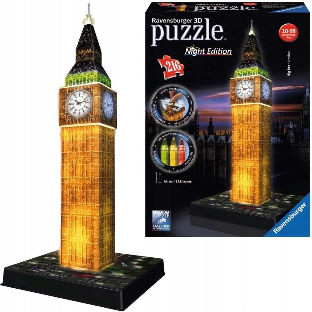 

Ravensburger Puzzle 3D Big Ben Nocą 216 el. Led