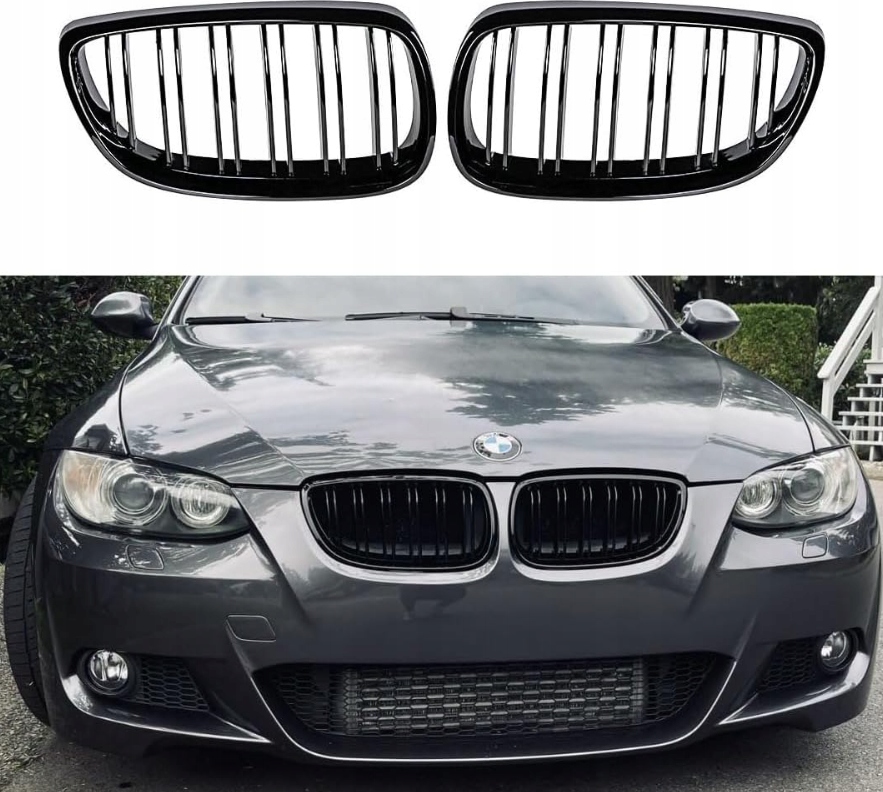 Maska Chladiče Ledviny Atrapa pro Bmw E92 E93 2006-2009 Prelci Předlift Černý Lesk