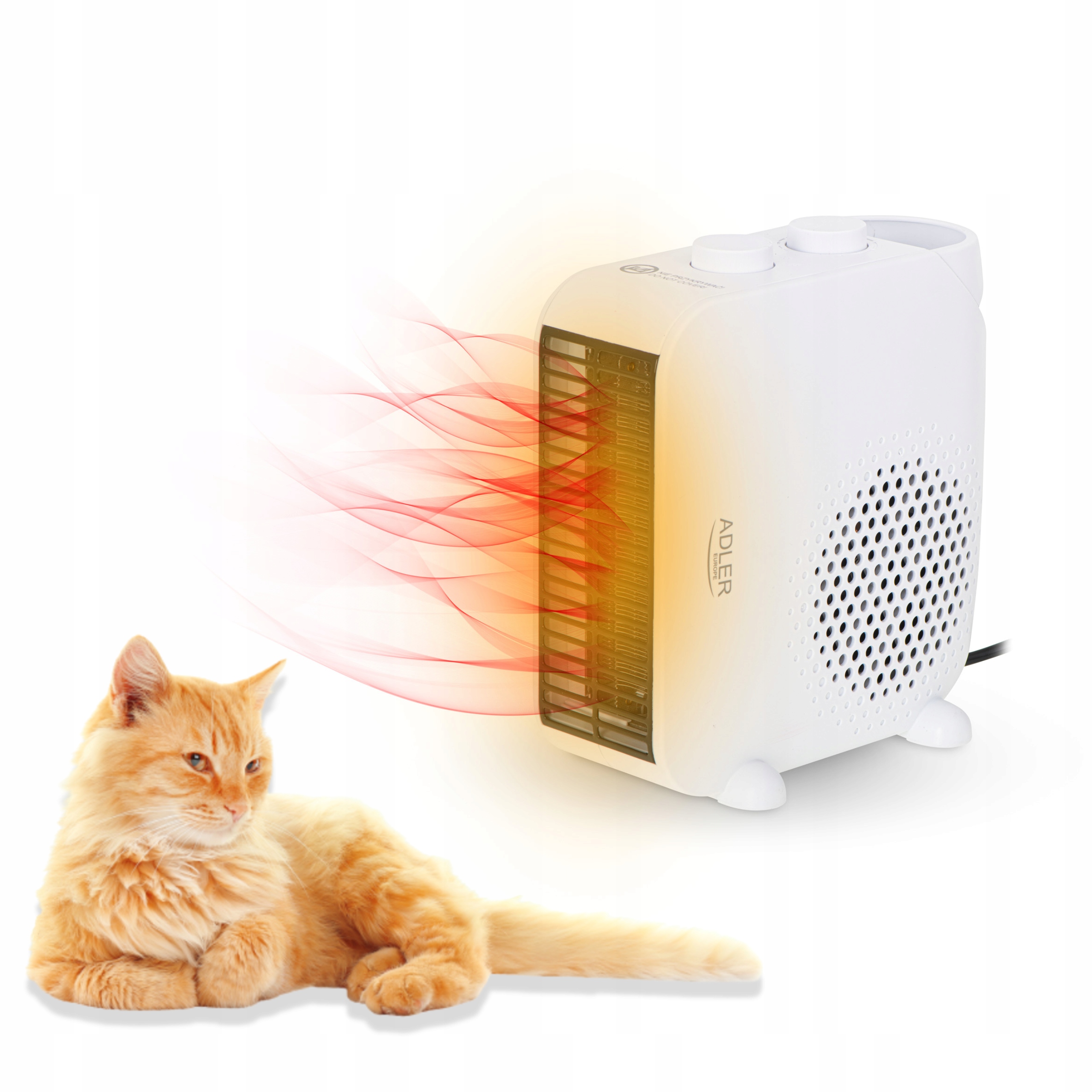Termowentylator AD 7725 White - 2 Stopnie Mocy, Termostat, Zimny Nadmuch