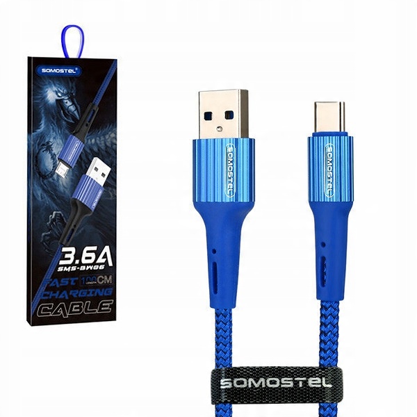 

Kabel Usb Usb-c 3.6 A Somostel 1m niebieski Powe