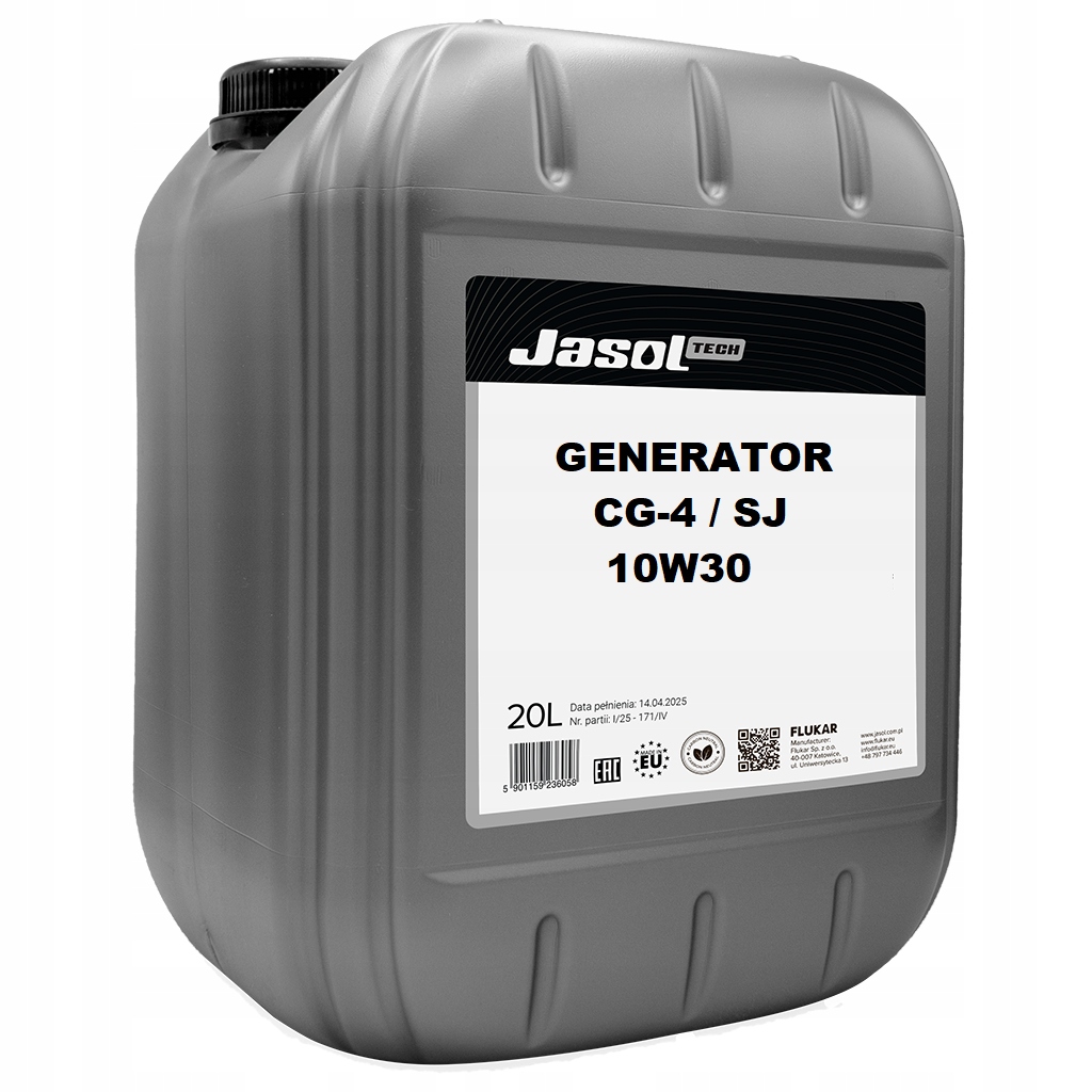 Olej do Agregatów Generatorów prądu Jasol Generato oil CG-4/SJ 10w30 20L