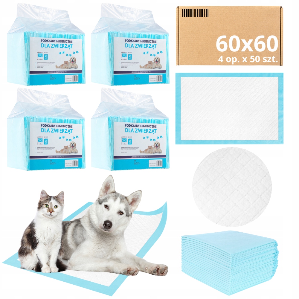 Podložky MediBed absorpční tréninkové Podložky 500 ml Pro Zvířata 60x60 cm 200 ks