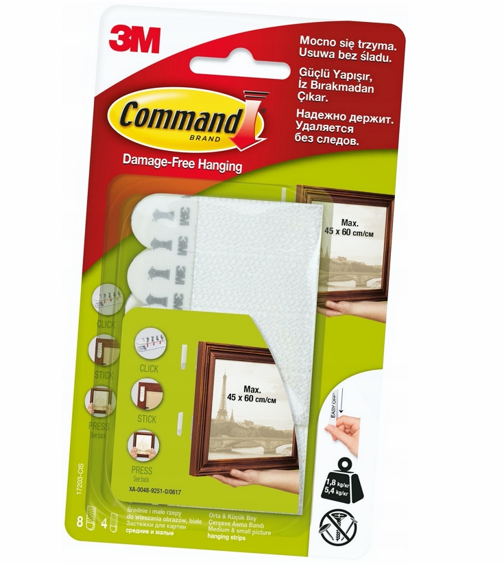 Rzep do obrazów samoprzylepny ZESTAW 24szt COMMAND