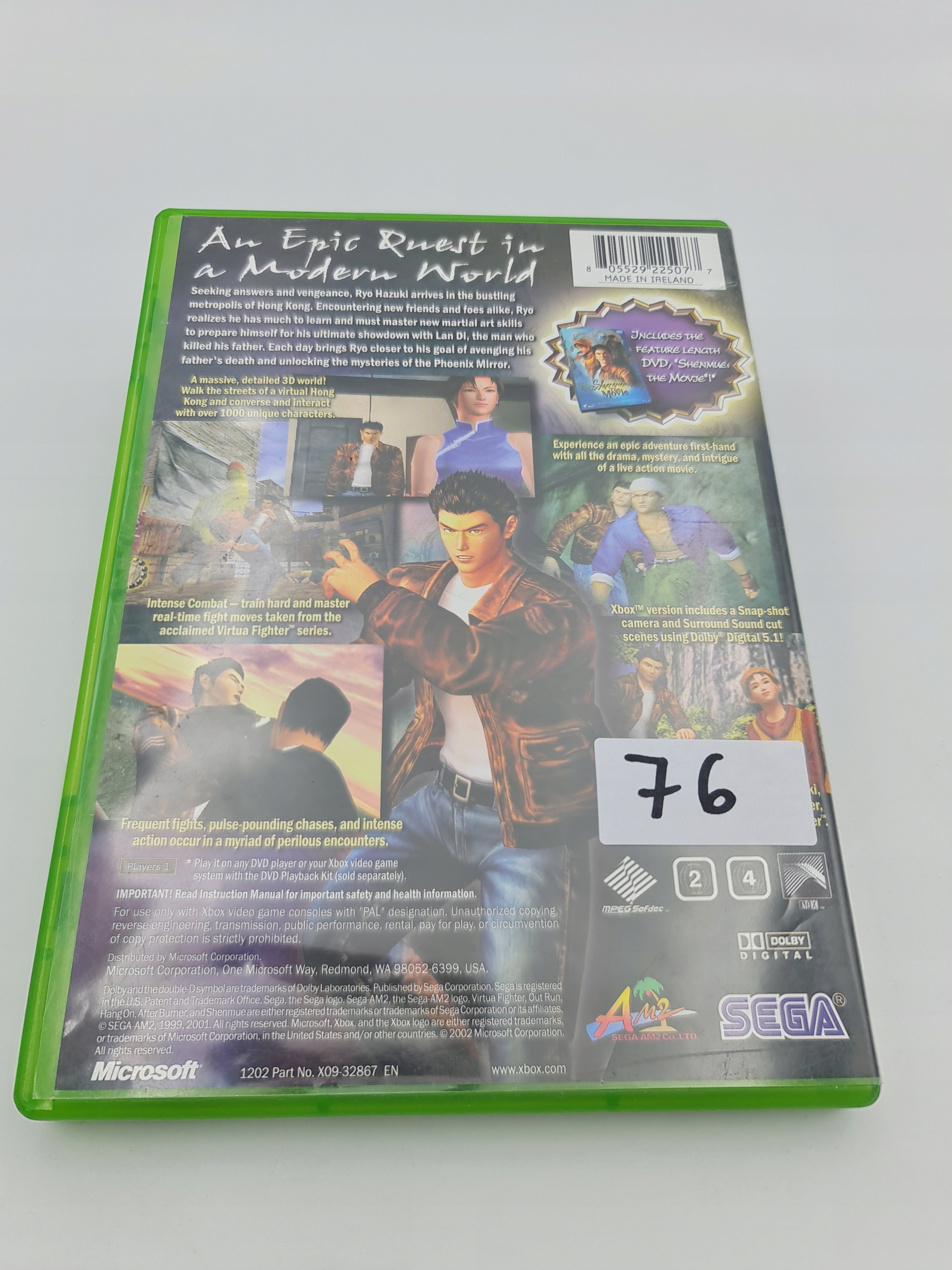XBOX SHENMUE II Platforma Xbox