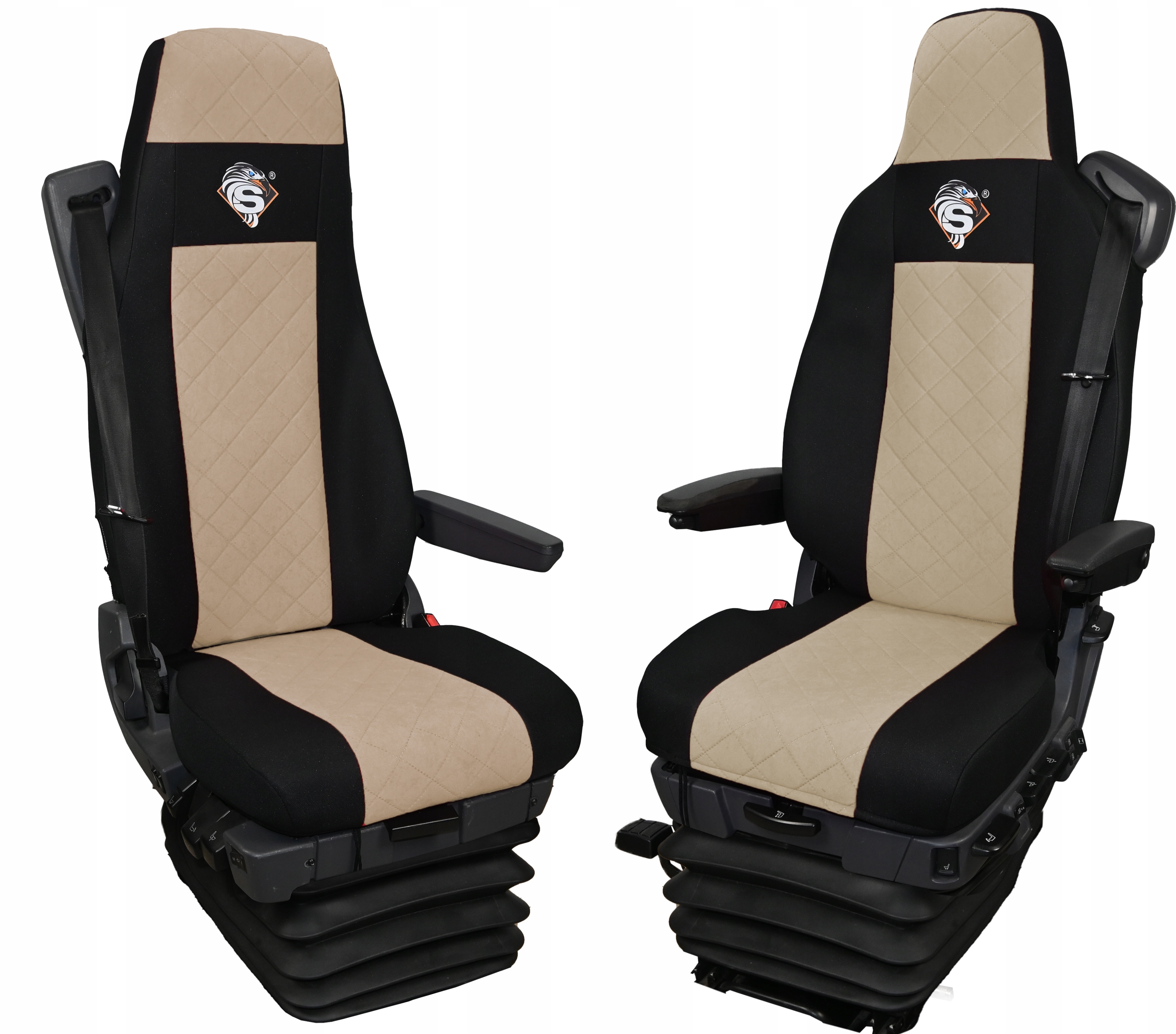 Pokrowce na fotele SCANIA R od 2013, S od 2017 - KONFIGURACJA E - BEŻ