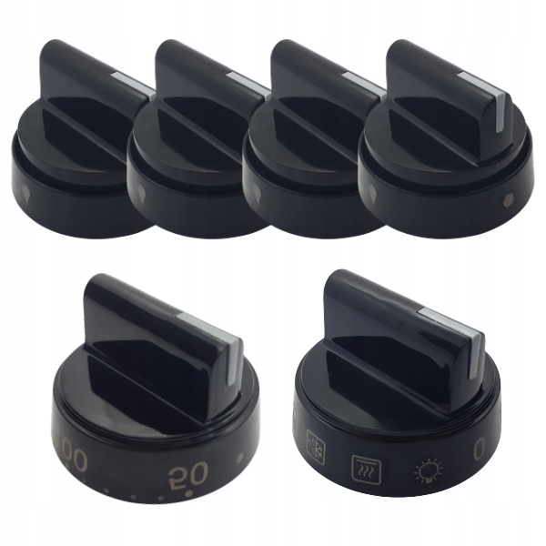 Knoflíky Kurky Černé 6 Ks. Sporáky Amica Orig.