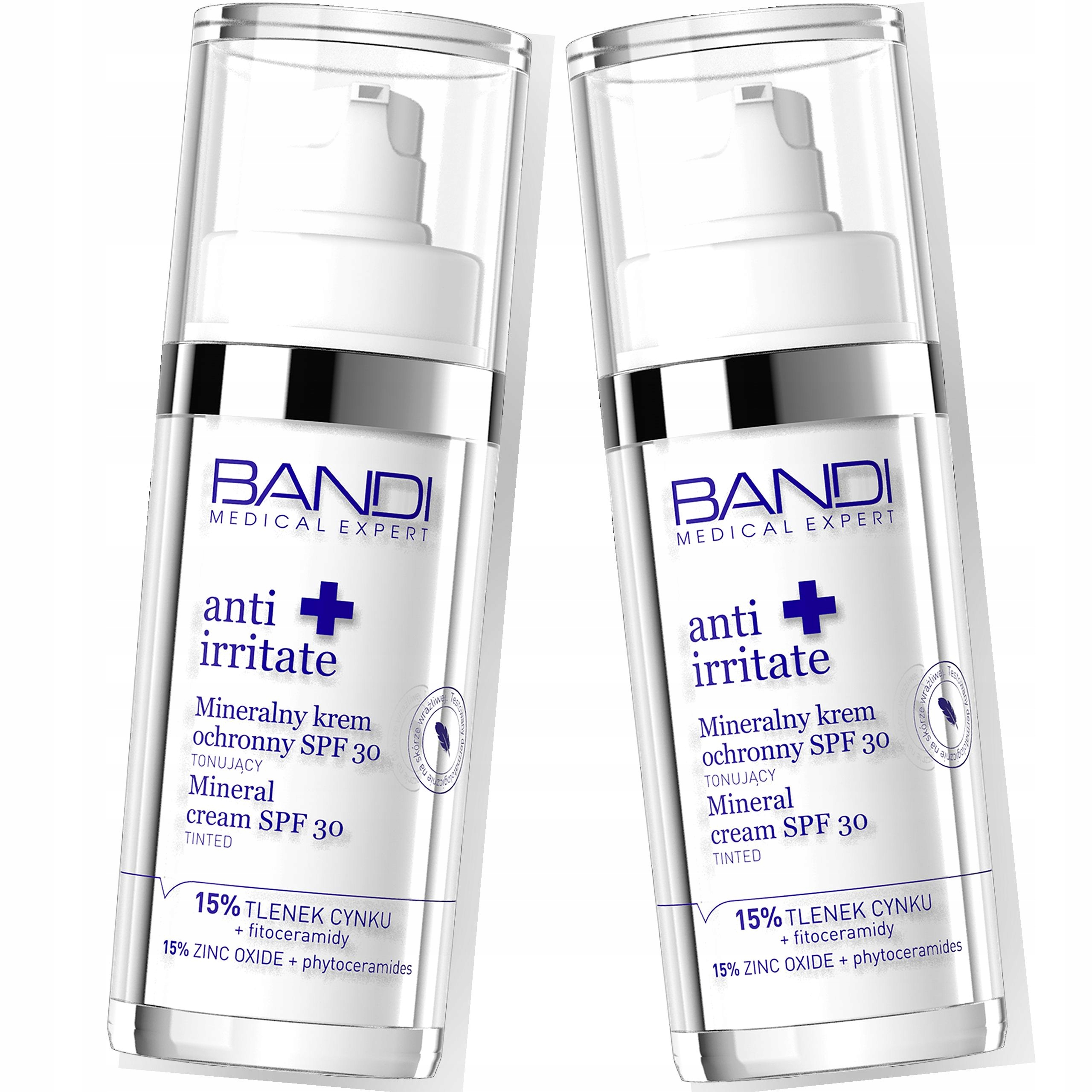 2x Krem Tonujący z Filtrem Uv Bandi efekt blur, cera wrażliwa
