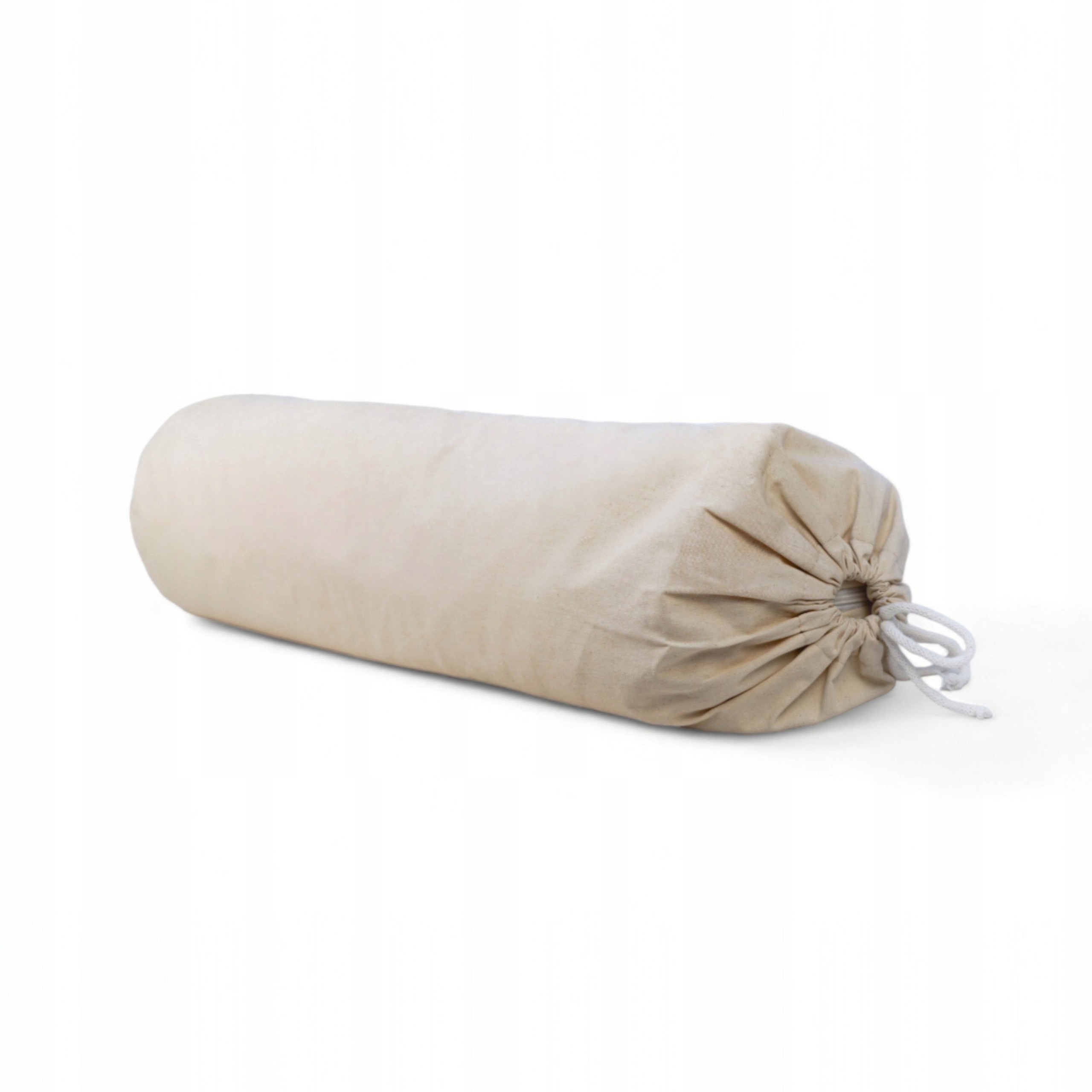 Váleček na jógu La Mujer bílý bavlněný s pohankovou slupkou 70 x 20 cm