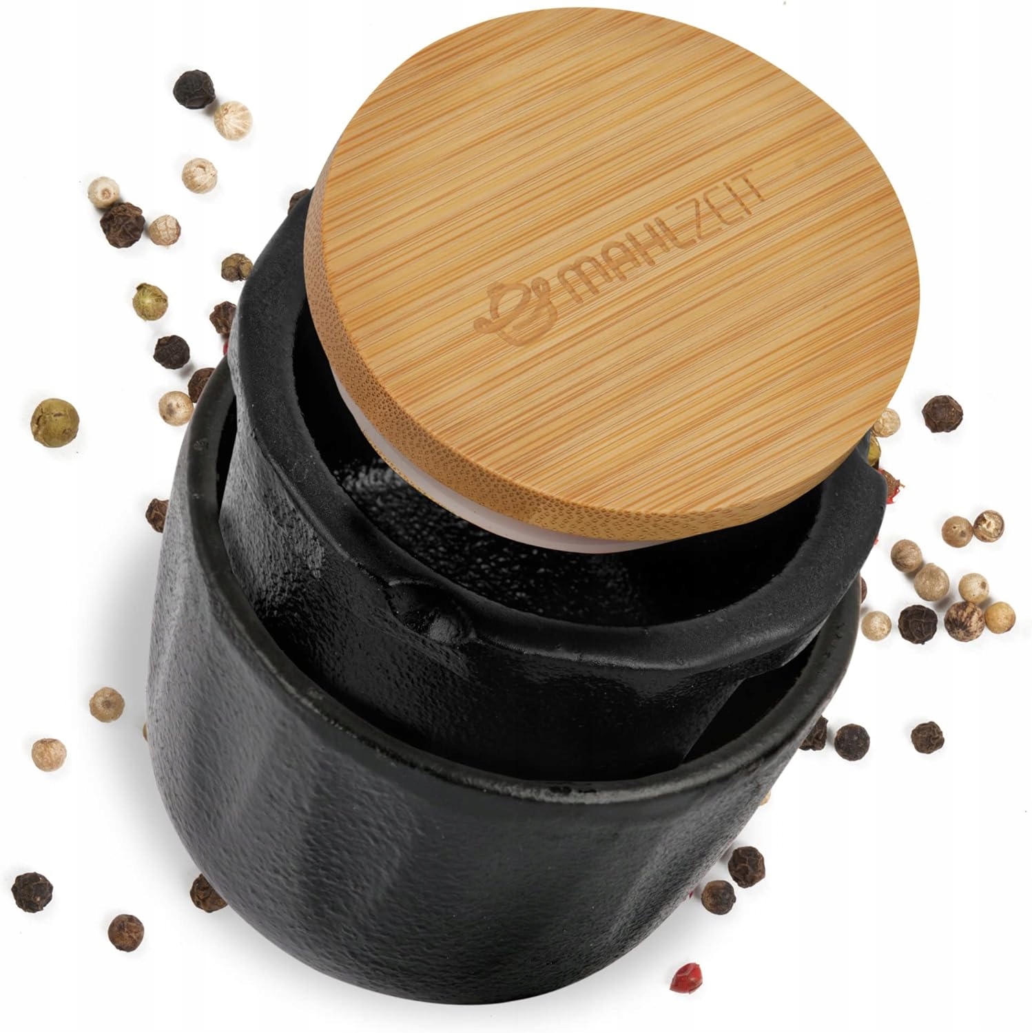 Liatinový Mlynček Na Korenie Mahlzeit S Ručným Bambusovým Vekom