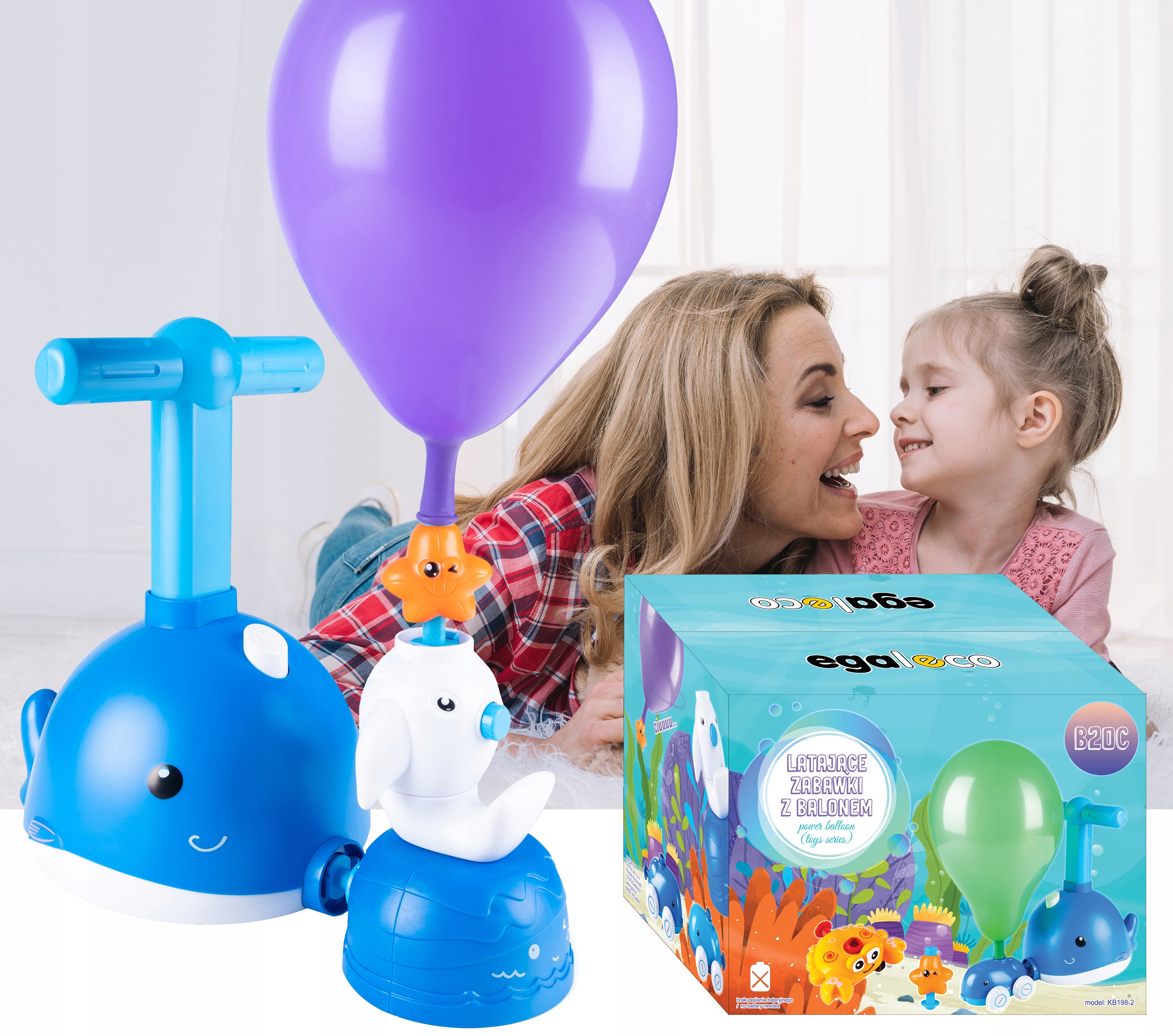 WYRZUTNIA SAMOCHODÓW RAKIET NAPĘD BALONOWY INTERAKTYWNA AUTO POMPKA PREZENT Model B20C