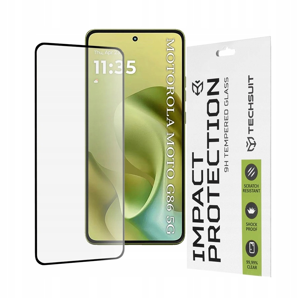 Techsuit 111D Full Cover Full Glass Szkło do Motorola Moto G86 czarne