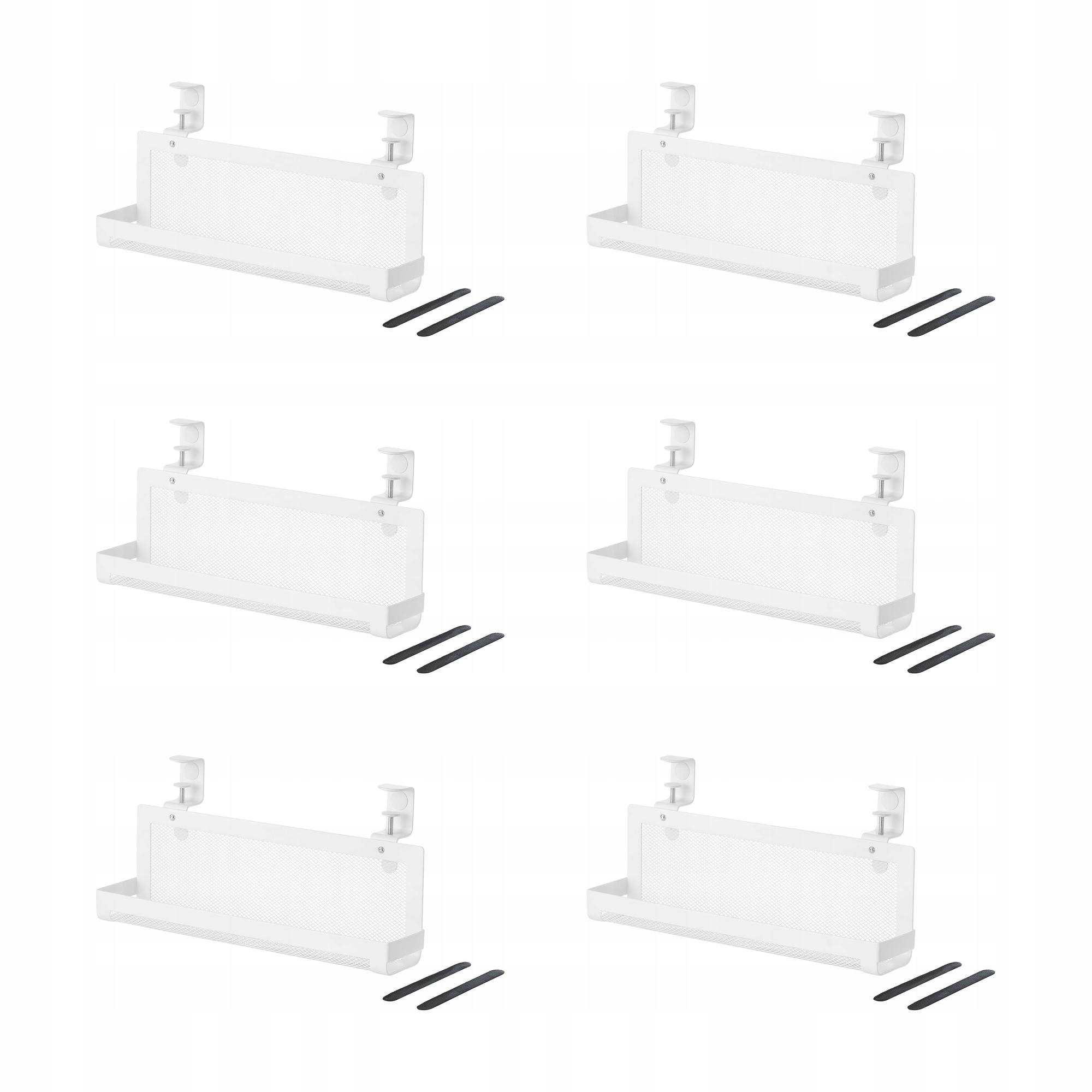 6 ks Police na kabely Forsasong Bílá 38 cm k psacímu stolu