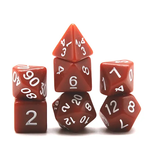 BRĄZOWY ZESTAW 7 KOŚCI KOSTEK RPG