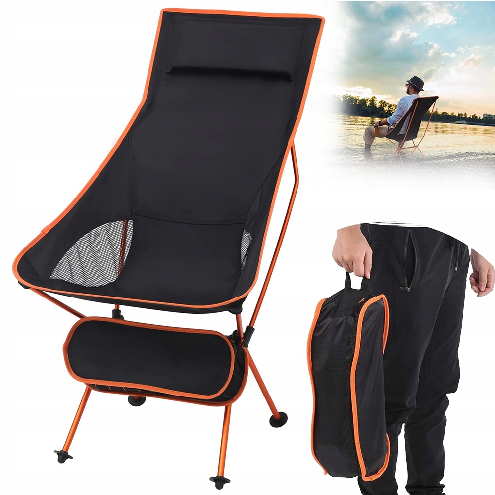 Krzesło Kempingowe Turystyczne Ryby Składane Wytrzymałe 150KG Outdoorowe