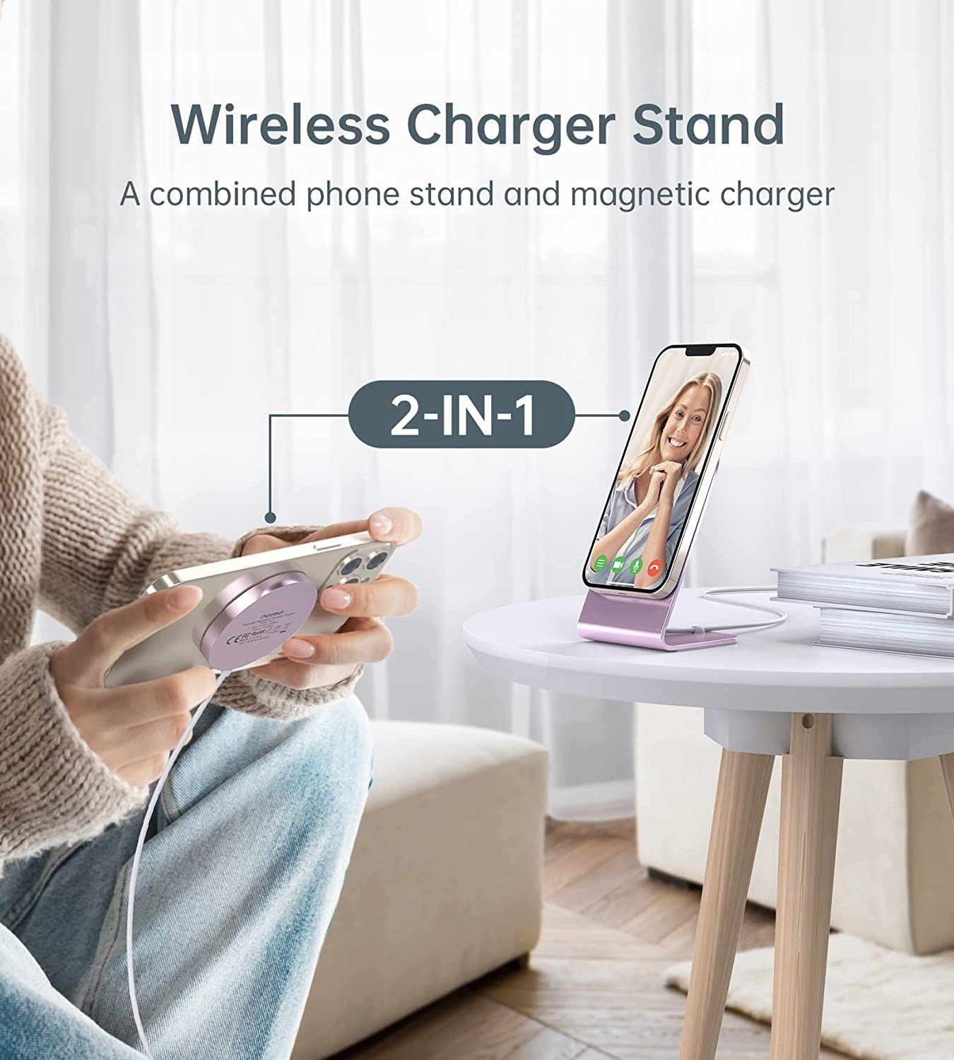 RoRoSkin MAGSAFE Ładowarka Bezprzewodowa iPhone Magnetyczna Różowa — miniatura 2