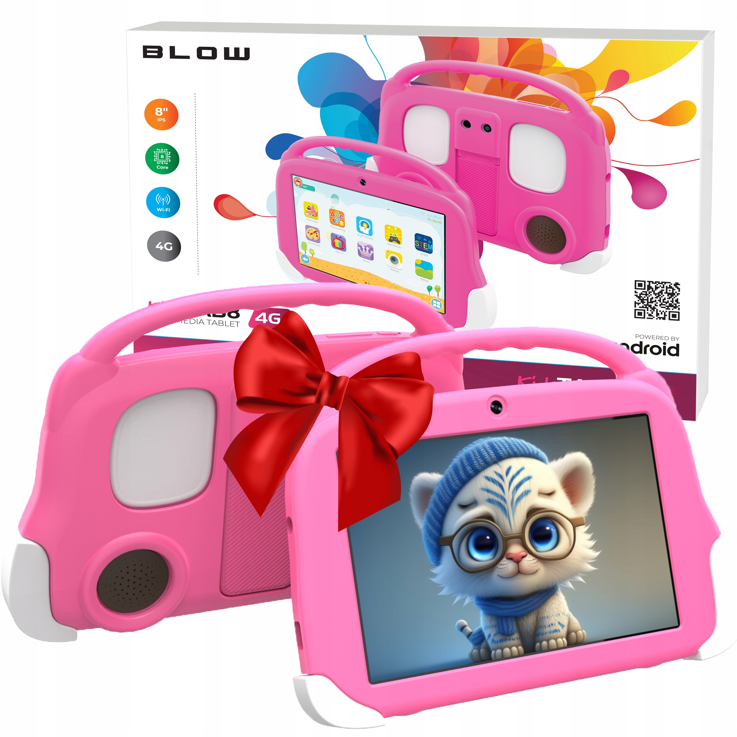 Tablet Pro Děti 8" 4G Lte 4/64GB WiFi Gps Pouzdro Vzdělávací Dárek Sada