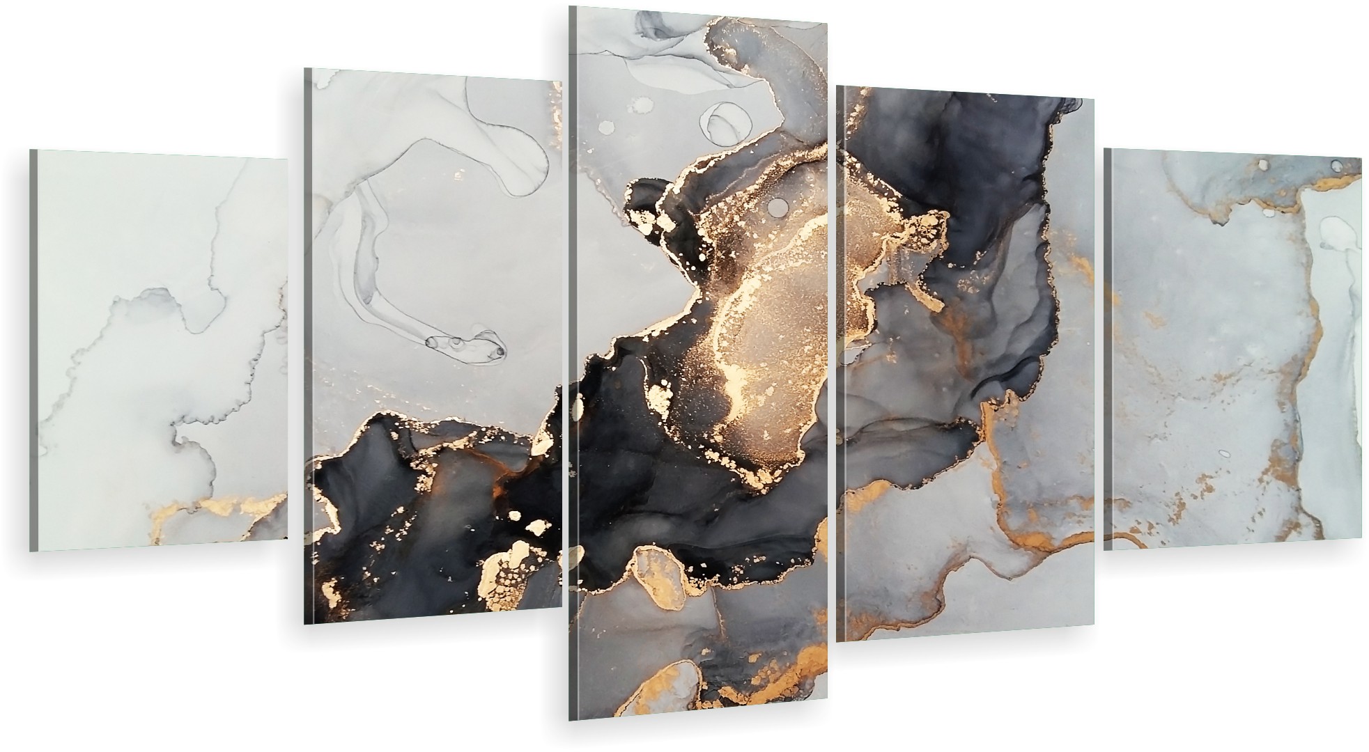 

Tryptyk 5 Cz. abstrakcja marmur złoto szary Wybór