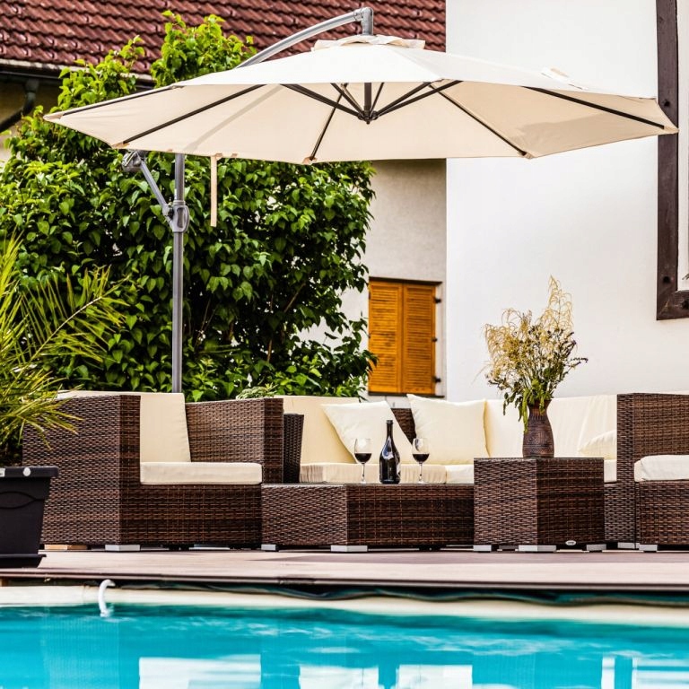 Stilista Zahradní Led slunečník s kličkou, 3 m, zelený